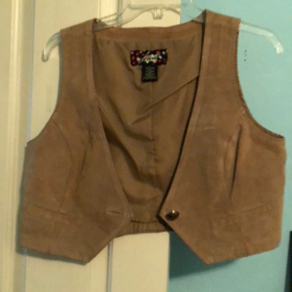 Vintage festival suede vest